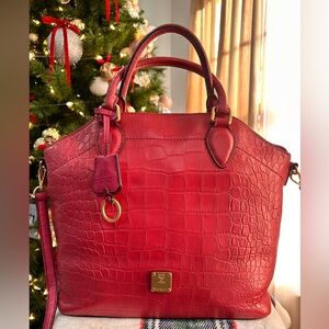 MCM Crocodile Embossed Two Way Bag